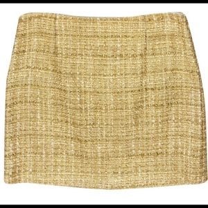Alice + Olivia gold mini skirt